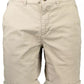 Beige Cotton Men Bermuda