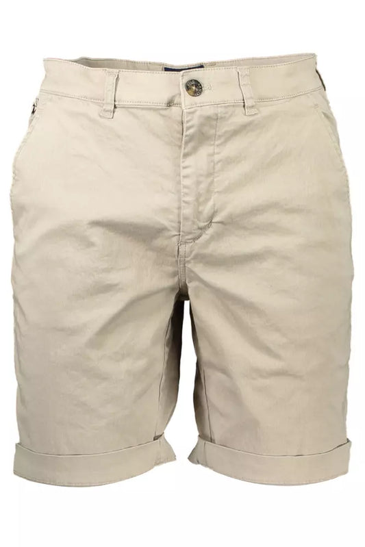 Beige Cotton Men Bermuda