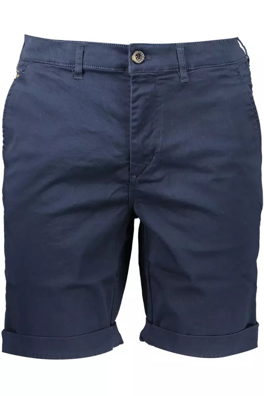 Blue Cotton Mens Bermuda