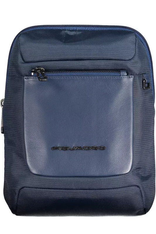 Blue Recycled Men Shoulder Bag