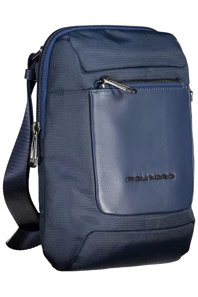 Blue Recycled Men Shoulder Bag