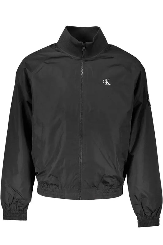Black Polyester Men Jacket