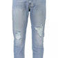 Light Blue Cotton Men Jeans