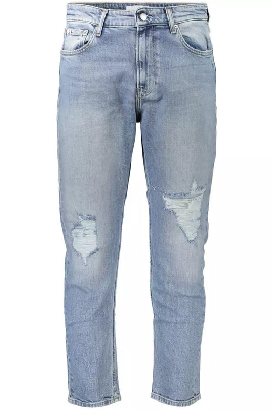 Light Blue Cotton Men Jeans