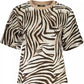 Beige Cotton Women T-Shirt