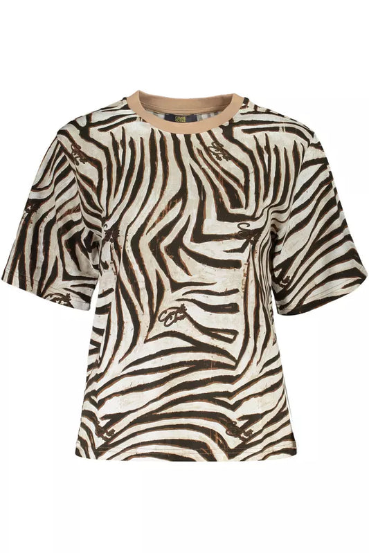 Beige Cotton Women T-Shirt