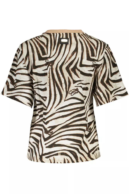 Beige Cotton Women T-Shirt