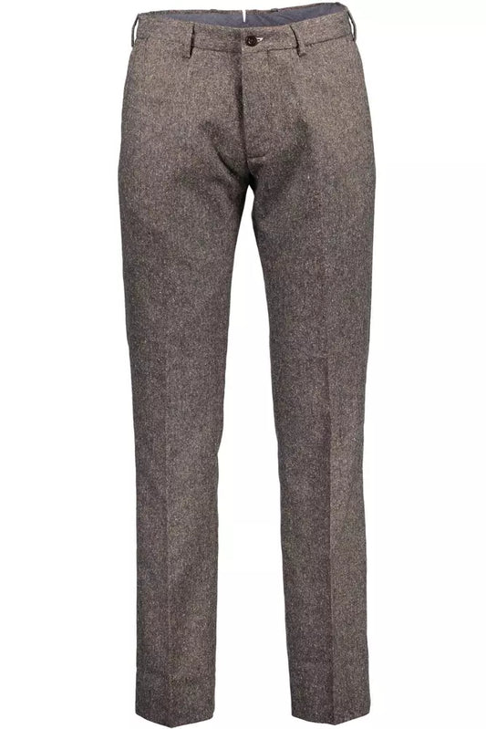Brown Wool Men Trouser