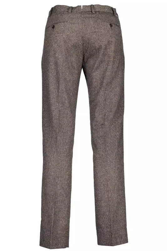 Brown Wool Men Trouser