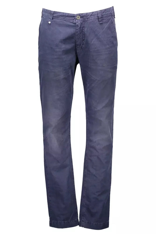 Blue Cotton Men Trouser