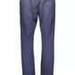Blue Cotton Men Trouser