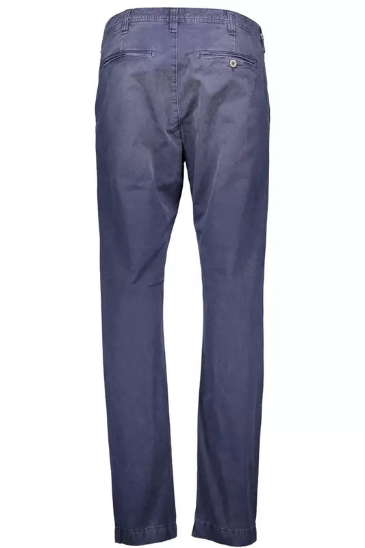 Blue Cotton Men Trouser