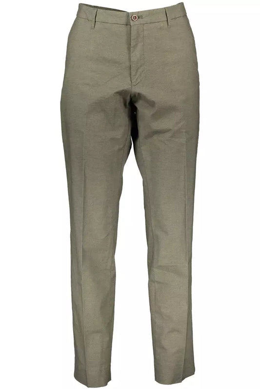 Green Cotton Men Trouser