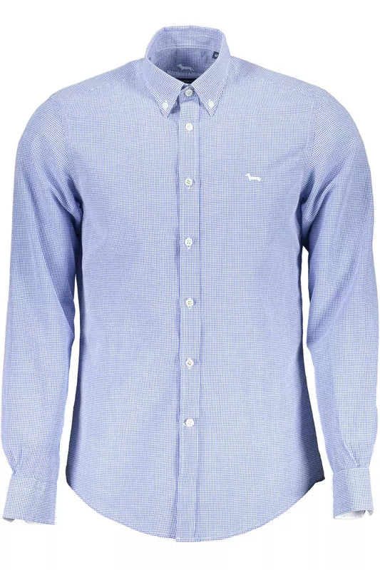 Blue Cotton Men Shirt