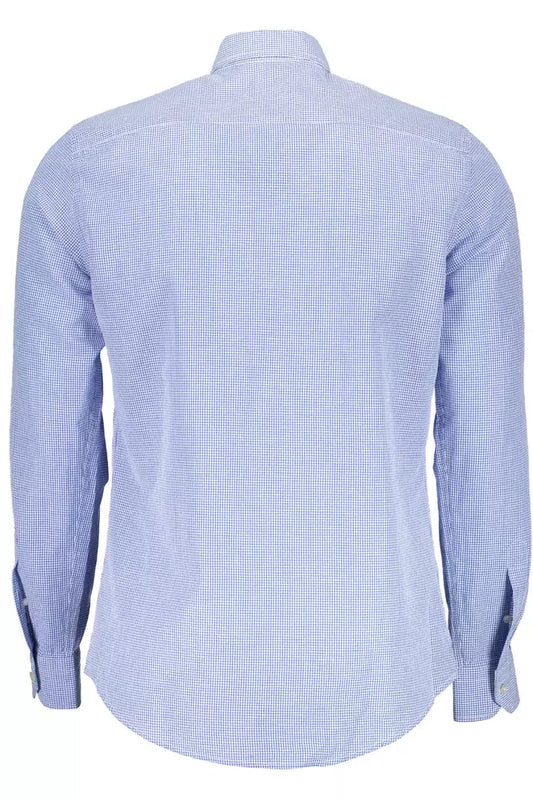 Blue Cotton Men Shirt
