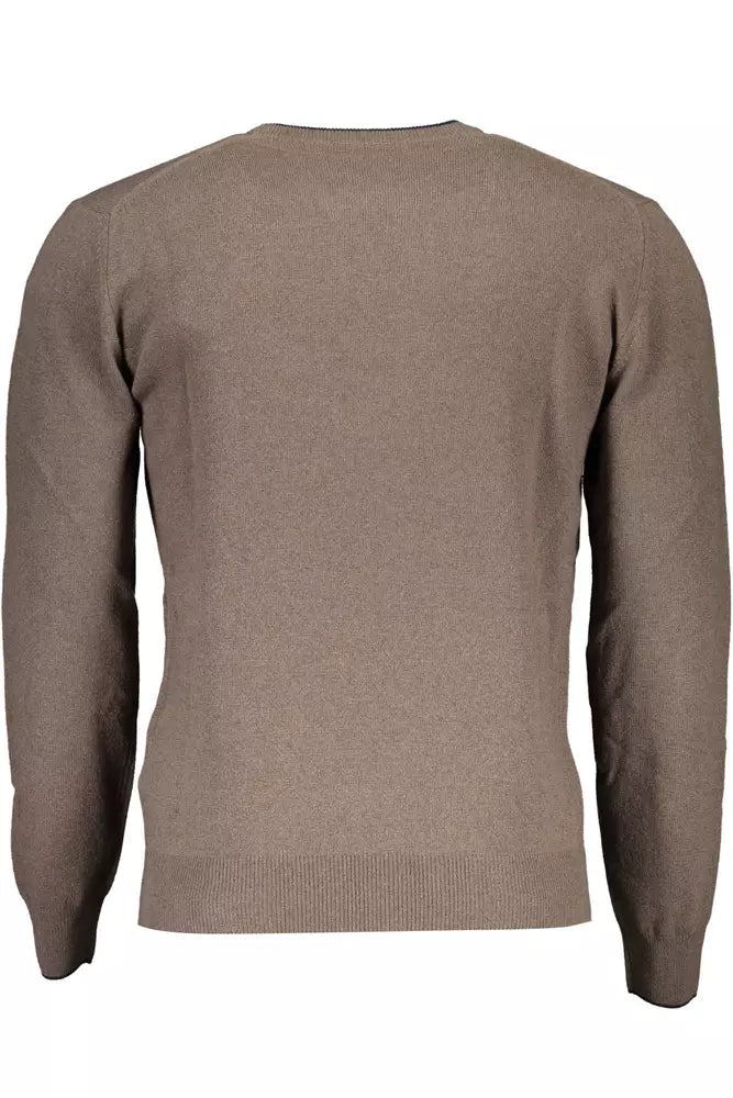 Brown Wool Men Sweater