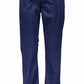 Blue Cotton Women Pants