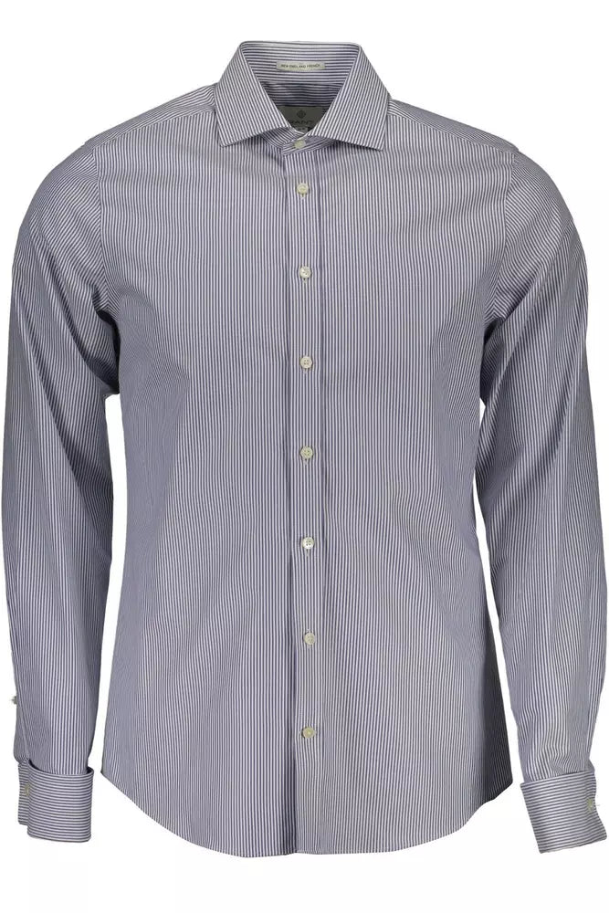 Blue Cotton Men Shirt