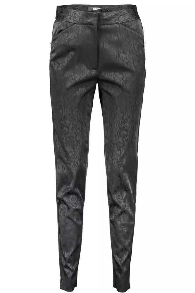 Black Polyester Women Trouser