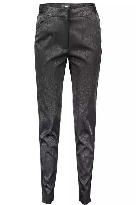 Black Polyester Women Trouser