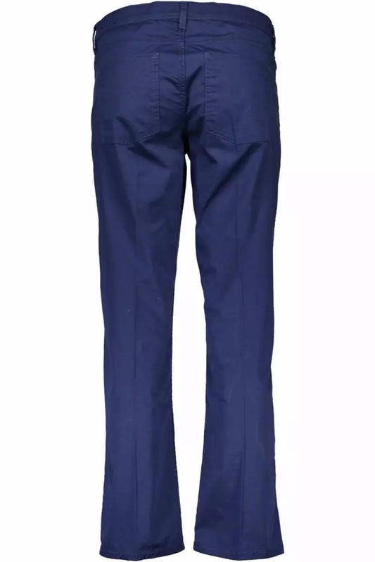 Blue Cotton Women Pants