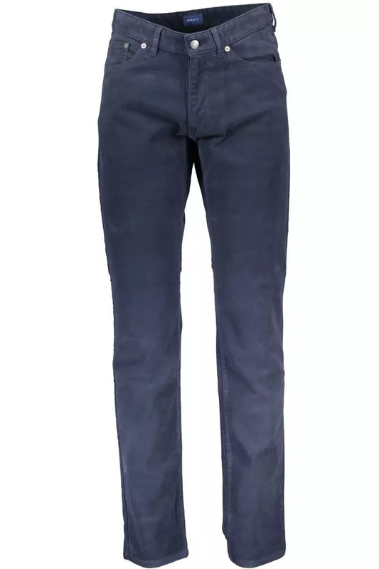 Blue Cotton Men Pant