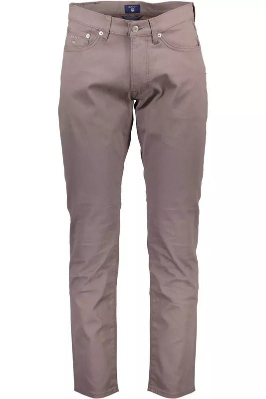 Gray Cotton Men Trouser