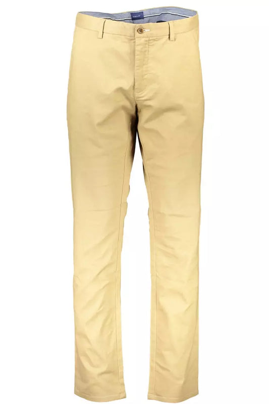 Brown Cotton Men Trouser