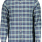 Blue Cotton Men Shirt