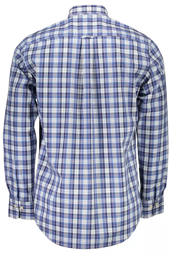 Blue Cotton Men Shirt