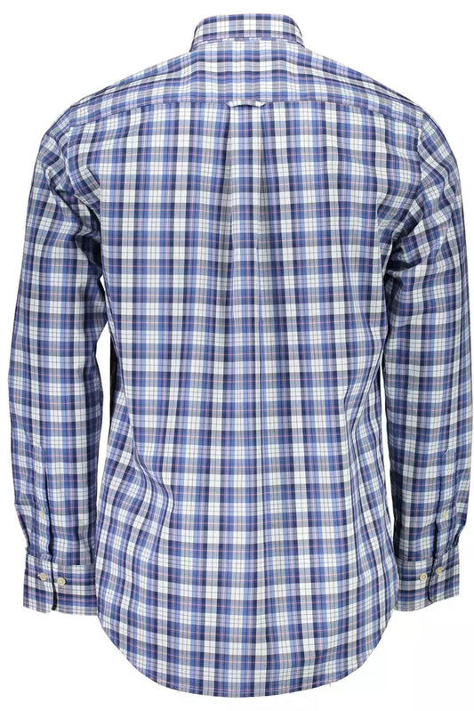Blue Cotton Men Shirt
