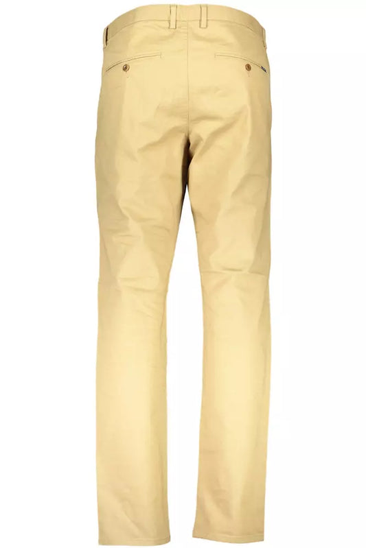 Brown Cotton Men Trouser