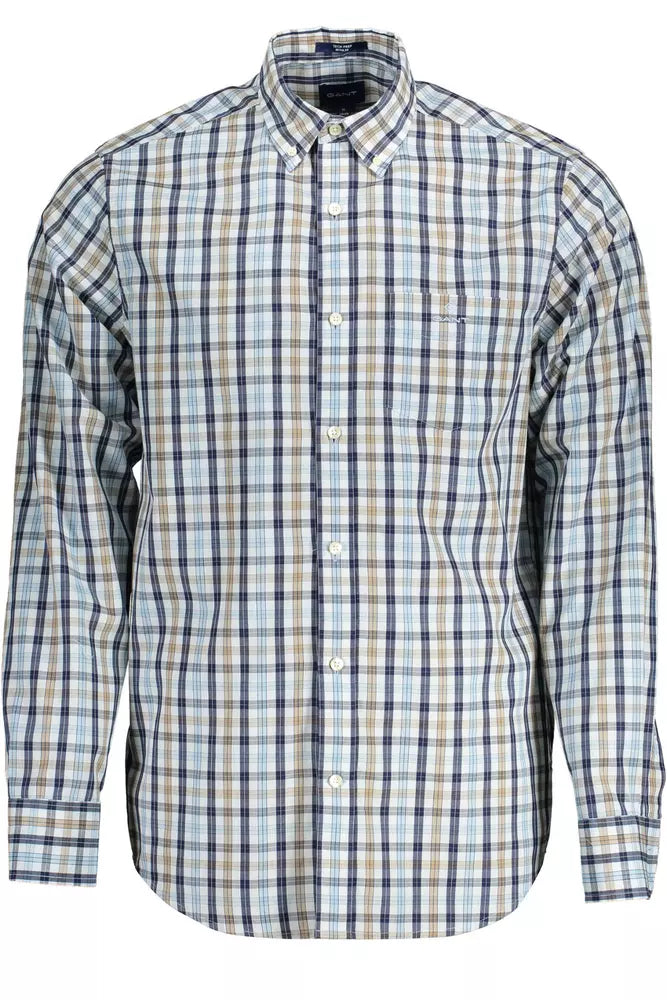 Beige Cotton Men Shirt