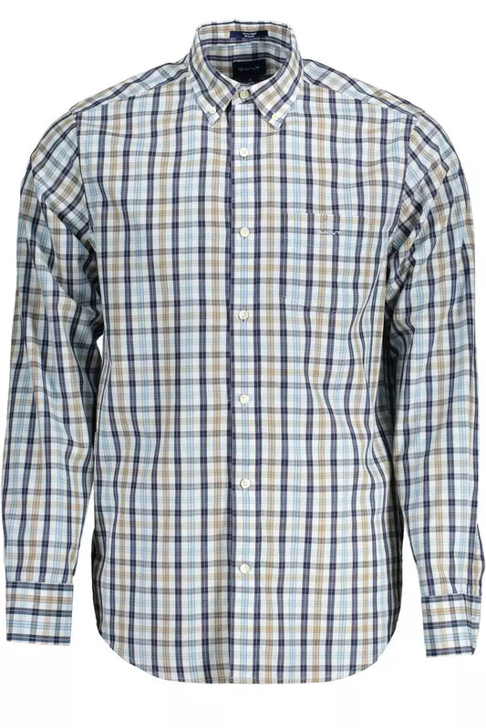 Beige Cotton Men Shirt