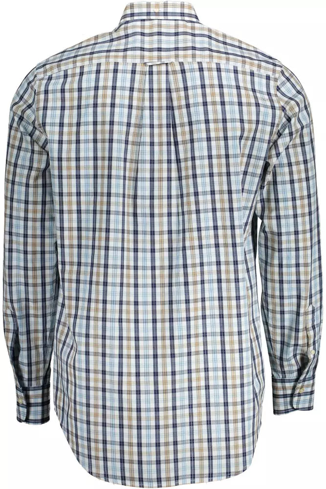 Beige Cotton Men Shirt