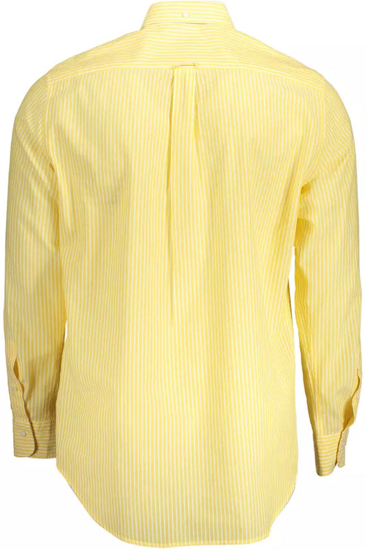 Yellow Cotton Men Shirt