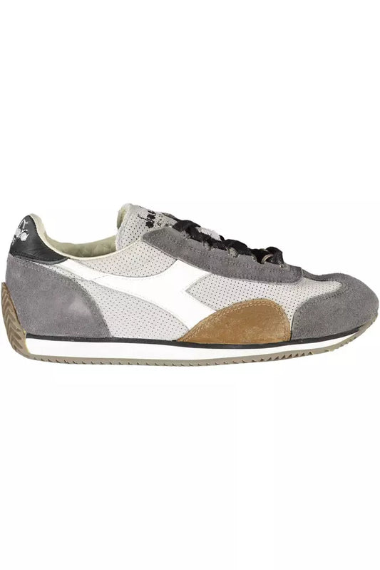 Gray Leather Women Sneaker