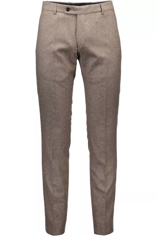Brown Wool Men Trouser