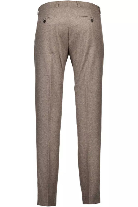 Brown Wool Men Trouser