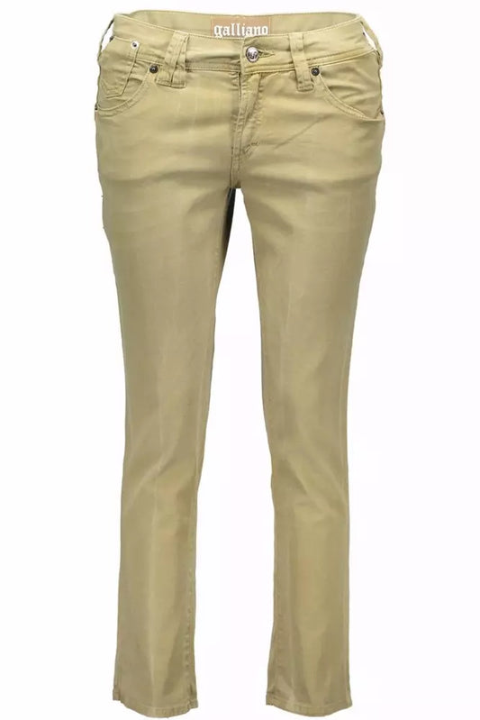 "Green Cotton Women Jeans"