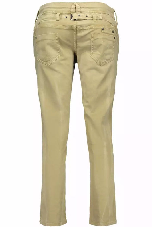"Green Cotton Women Jeans"