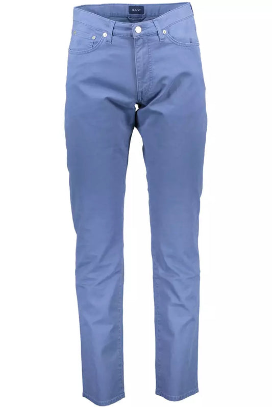 Light Blue Cotton Men Trouser