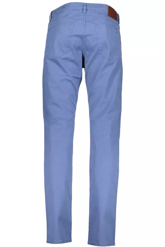 Light Blue Cotton Men Trouser