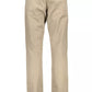 Beige Cotton Men Pant