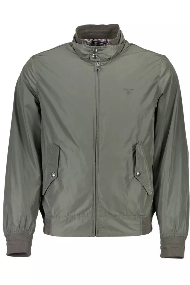 Green Polyester Men Jacket