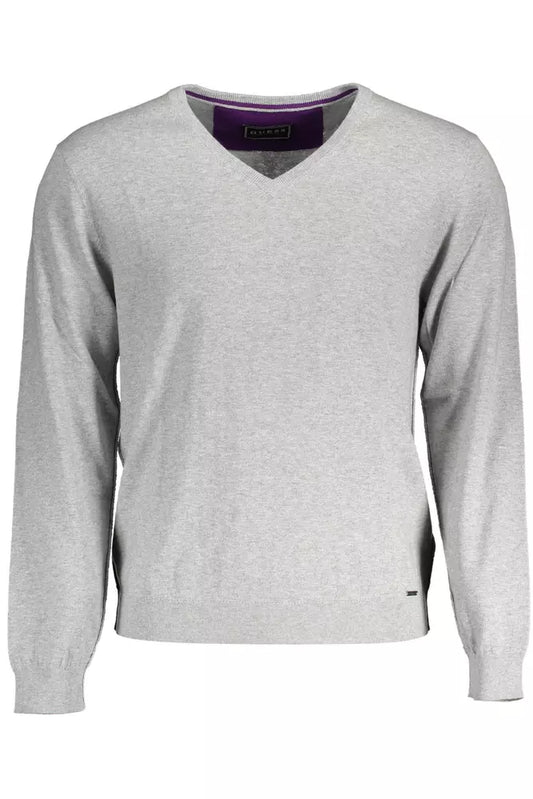 Gray Cotton Men Sweater