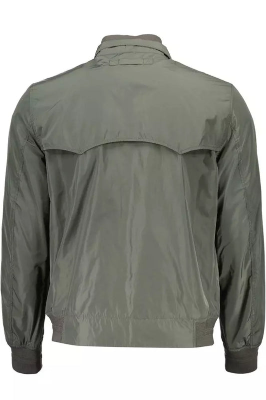 Green Polyester Men Jacket