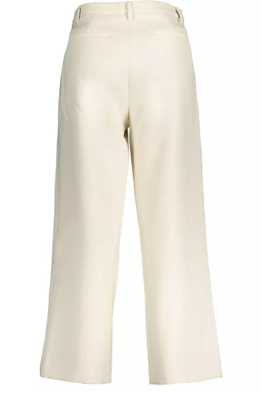 Beige Polyester Women Trouser