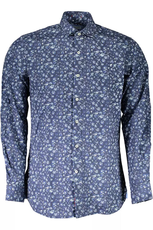 Blue Cotton Men Shirt