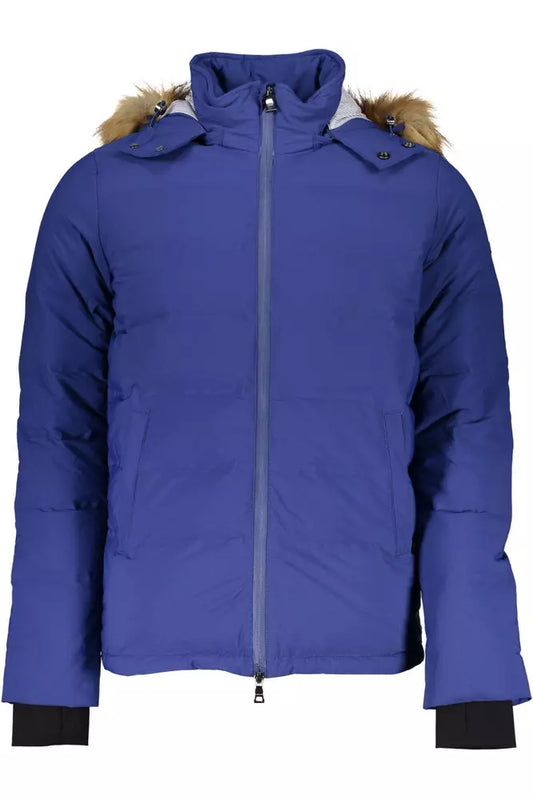 Blue Polyamide Men Jacket